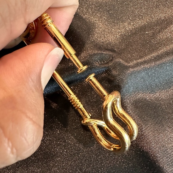 Versace Gold Safety Pin Clip On Gold Medusa Large Pair - Picture 4 of 9